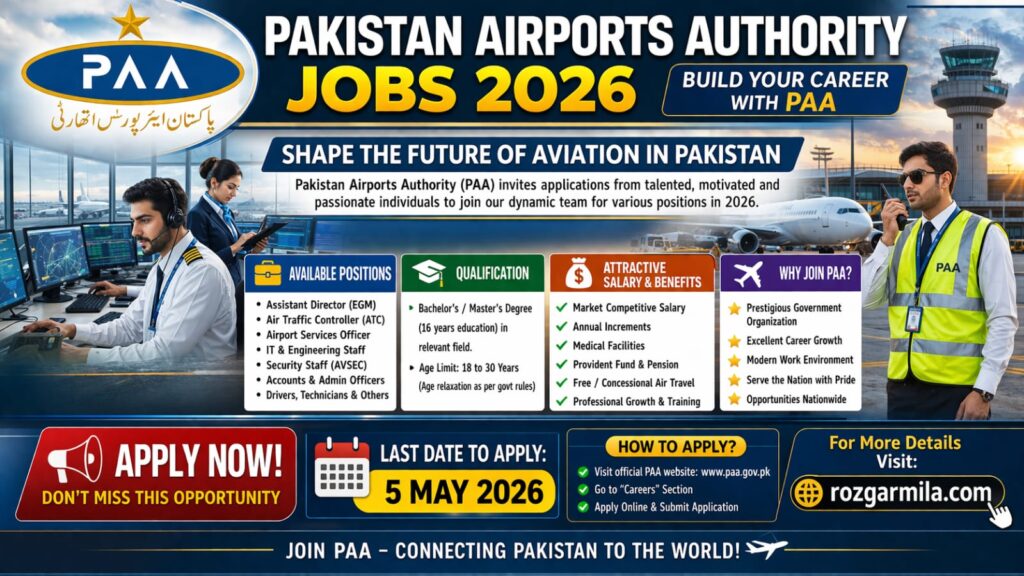 Pakistan Airports Authority Jobs 2026 Online Apply Now – Latest Advertisement | PAA Careers